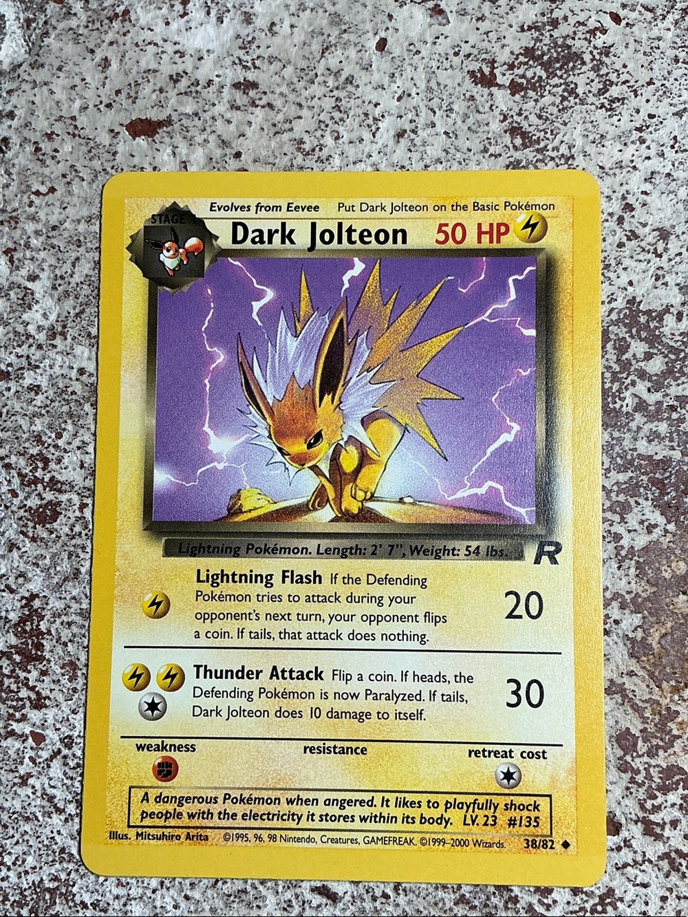 Dark Jolteon Pokémon Card - Yellow & Purple Art